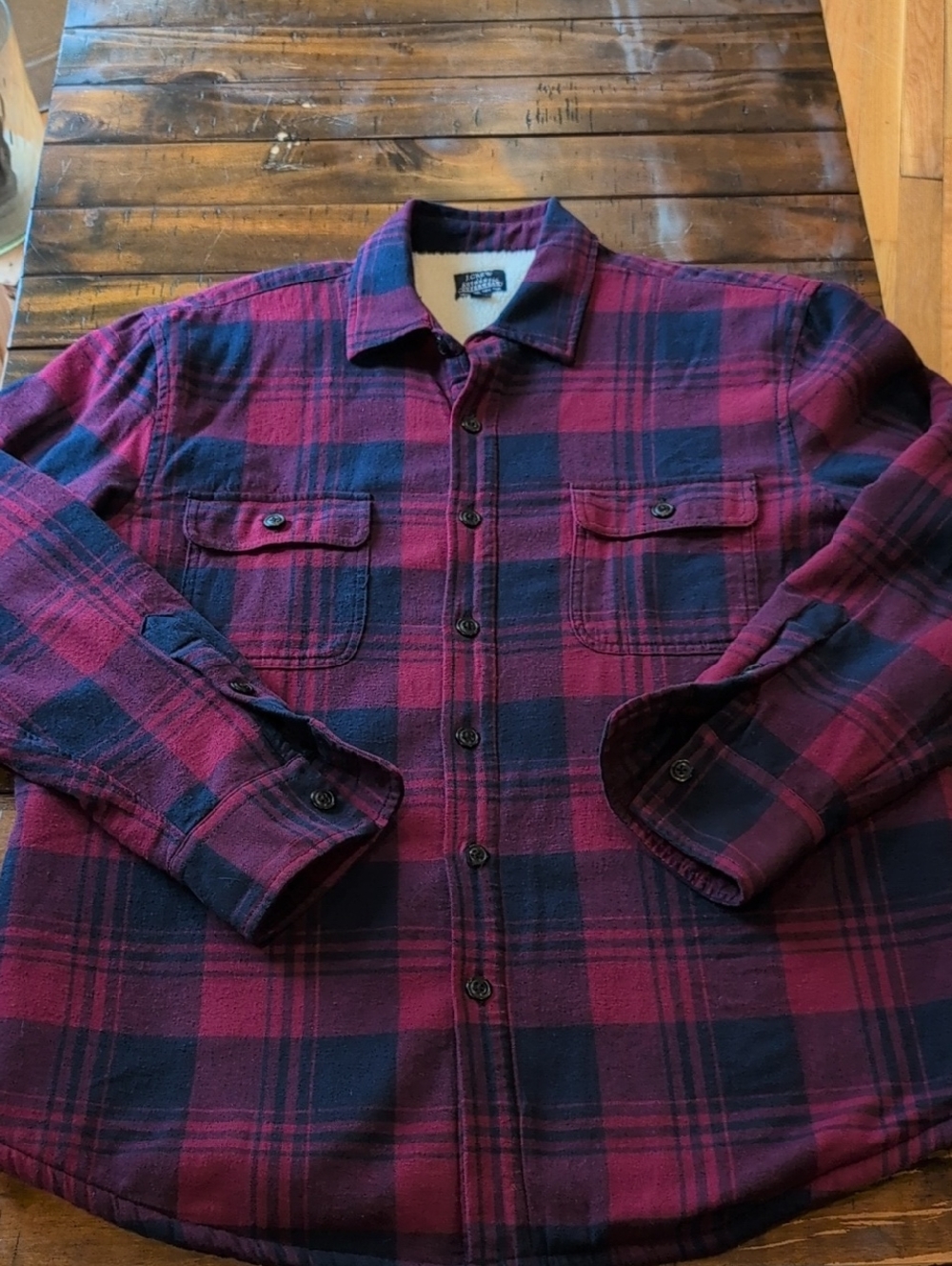 J. Crew Sherpa Linen Flannel Jacket